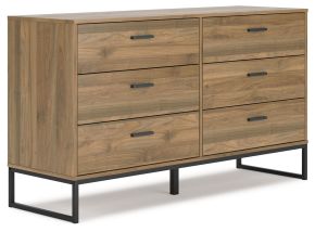 Signature Design by Ashley® EB1866-231 Deanlow - Six Drawer Dresser - Honey
