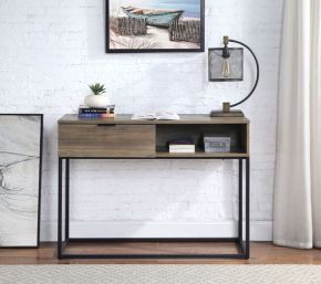 ACME OF00320 Galeno - Writing Desk - Rustic Oak & Black Finish