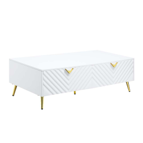 ACME LV01139 Gaines - Coffee Table - White High Gloss Finish