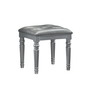 New Classic BA9698S-092 Valentino - Vanity Table Stool - Silver