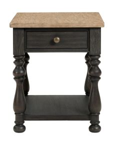 Riverside Furniture 32309 Riverside Furniture 32309 Barrington - 2 Tone Side Table - Antique Oak / Matte Black