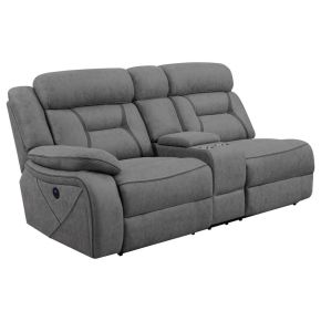 CoasterEssence 600370B1 Higgins - Upholstered LAF Power Loveseat - Gray