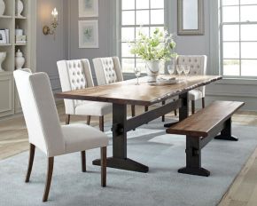 CoasterElevations 110331-S5 Bexley - 5 Piece Rectangular Live Edge Dining Table Set - Honey