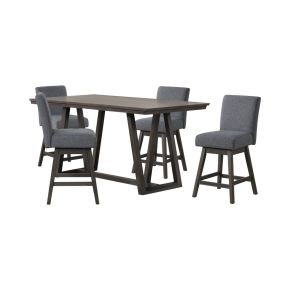 New Classic 45-4125S-DG4C New Classic 45-4125S-DG4C High Line - Counter Table & 4 Swivel Counter Chairs - Gray