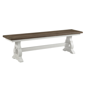 Intercon DK-CH-1568B-RFO-C Drake - Dining Bench - Rustic White / French Oak