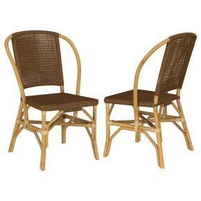 Coaster Fine Furniture 109122 Lexley - Woven Rattan Dining Side Chair (Set of 2) - Brown
