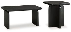 Signature Design by Ashley® T313-12 Manor Stone - Occasional Table Set (Set of 2) - Black