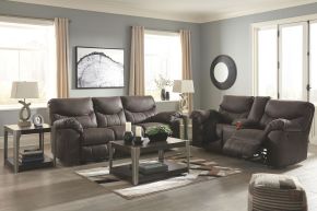 Signature Design by Ashley® 33803/88/94 Boxberg - Teak - 2 Pc. - Reclining Sofa, Loveseat