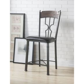 ACME 70337 Lynlee - Counter Height Chair (Set of 2) - Espresso PU & Dark Bronze