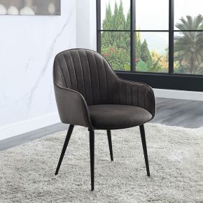 ACME 74011 Caspian - Side Chair (Set of 2) - Dark Gray Fabric & Black
