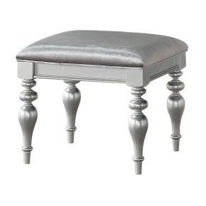 ACME 91803 Maverick - Vanity Stool - Fabric & Platinum