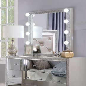 ACME BD00245 Sliverfluff - Mirror With Light - Mirrored & Champagne