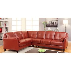 Furniture of America CM6268RD-SET Peever - Sectional - Mahogany Red