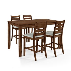 New Classic 40-D1652BC-4C Pascal - Counter Table & 4 Chairs - Walnut