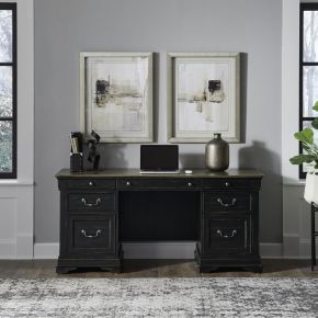 Liberty Furniture 532-HO120B Meritage - Jr Executive Credenza Base - Aged Charcoal