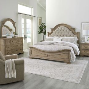 Liberty Furniture 244N-BR90C Magnolia Manor - California King Panel Bed Rails - Weathered Bisque