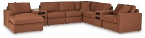Signature Design by Ashley® 92102S47 Modmax - 8-Piece Sectional With Laf Corner Chaise And Audio System Console - Spice