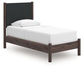 Signature Design by Ashley® PCB2614B8 Pamytta - Twin Upholstered Panel Platform Bed - Brown