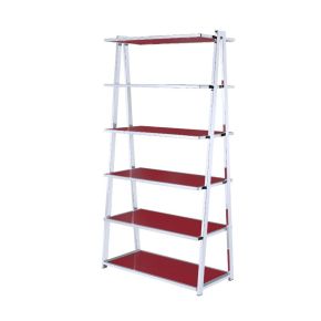 ACME 92453 Coleen - Bookshelf - Red High Gloss & Chrome