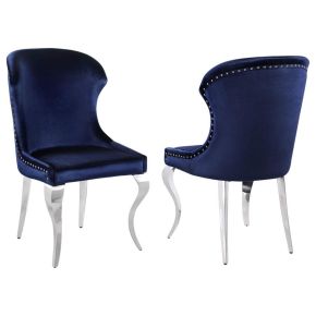 Coaster Fine Furniture 190745 Cheyanne - Upholstered Dining Side Chair (Set of 2) - Ink Blue