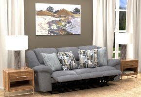 Catnapper 616545-1771/38-2397/43 Trifecta - Power Sofa With 3 Recliners And Drop Down Table - Smoke