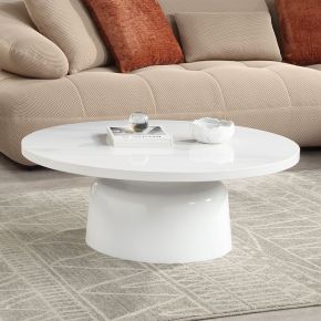 ACME LV04225 Zaid - Coffee Table - Engineering Marble & White High Gloss Finish