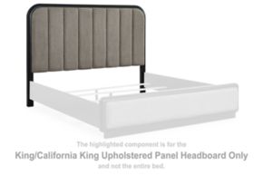 Signature Design by Ashley® B821-58 Rowanbeck - King/California King Upholstered Panel Headboard - Gray / Black