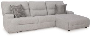 Signature Design by Ashley® 93605S6 Acklen Place - 3-Piece Power Reclining Sectional With RAF Power Reclining Back Chaise - Pewter