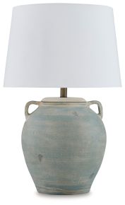 Ashley Furniture L100814 Shawburg - Terracotta Table Lamp - Antique Green