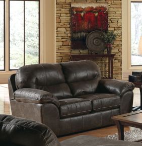 Jackson 445302-1227/28-3027/28 Grant - Faux Leather Loveseat - Steel