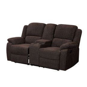ACME 55446 Madden - Motion Loveseat With Console - Brown Chenille