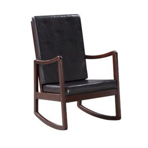 ACME 59935 Raina - Rocking Chair - Dark Brown Synthetic Leather & Espresso