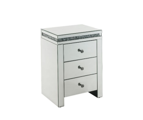 ACME 97954 Noralie - Accent Table - Mirroed & Faux Diamonds