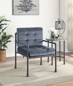 ACME AC00429 Brantley - Accent Chair - Gray Velvet & Sandy Gray