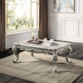 ACME LV01783 Miliani - Coffee Table With Marble Top - Natural Antique Bronze
