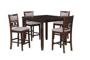 New Classic D1701-542-CHY Gia - 5 Piece Square Counter Dining Set (Table & 4 Chairs) - Cherry