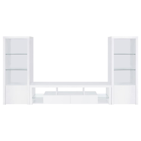 Coaster Fine Furniture 704251-SET Jude - 3 Piece TV Entertainment Center - White High Gloss