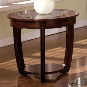 Furniture of America CM4336E Crystal Falls - End Table - Dark Cherry