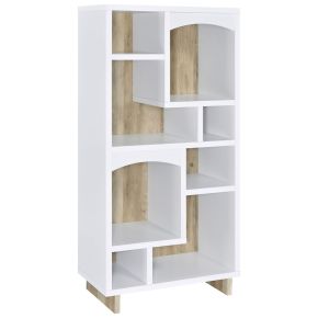 CoasterEveryday 980075 Dalton - 6-Shelf Bookcase - White And Distressed Pine