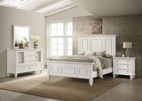 CoasterEssence 201301KEN-S4 Sandy Beach - 4 Piece Eastern King Bedroom Set - White