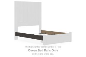 Signature Design by Ashley® PCB3370-96 Fraluna - Queen Bed Rails - Charcoal
