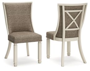 Signature Design by Ashley® D647-02 Bolanburg - Dining UPH Side Chair (Set of 2) - Lattice Back - Brown / Beige