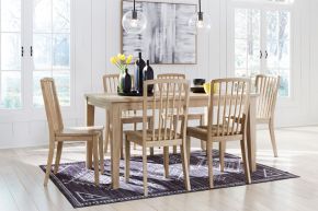 Signature Design by Ashley® D511/25/01(3) Gleanville - Light Brown - 7 Pc. - Rectangular Dining Room Table, 6 Side Chairs