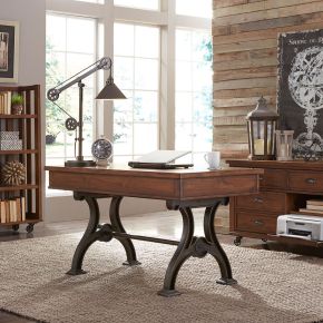 Liberty Furniture 411-HO-4DS Arlington House - 4 Piece Home Office Set With Desk - Dark Brown