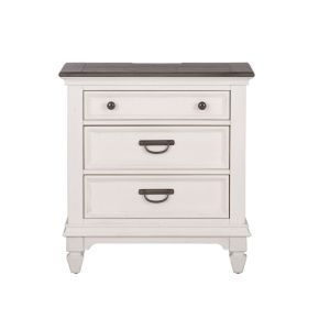 Liberty Furniture 417-BR61 Allyson Park - Nightstand With Charging Station - White