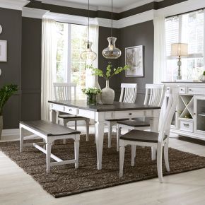 Liberty Furniture 417-DR-6RTS Allyson Park - 6 Piece Rectangular Table Set - White