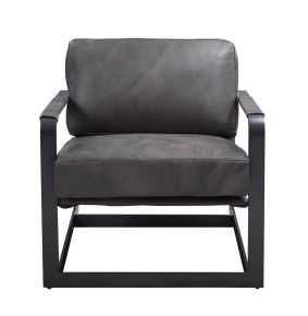 ACME 59944 Locnos - Accent Chair - Gray Top Grain Leather & Black