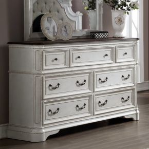 ACME 28725 Florian - Dresser - Antique White & Oak