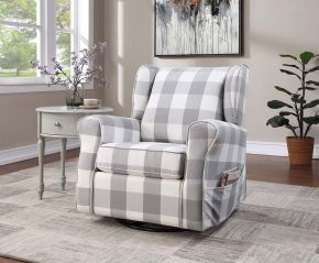 ACME LV00922 Patli - Swivel Chair With Glider - Gray Fabric