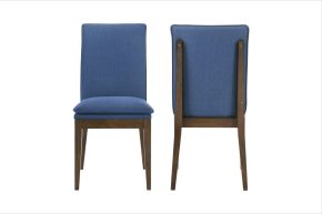 New Classic D7185B-20-BLU Maggie - Dining Chair With Cushion (Set of 2) - Blue / Walnut